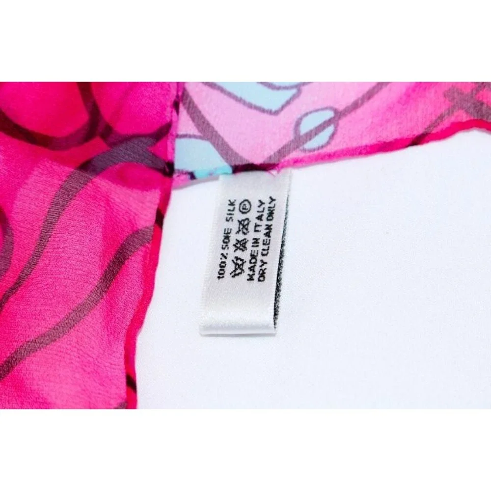 XRARE VTG Pink&Turqse Miss Dior Scarf by John Galliano Design-Classic Brandings!